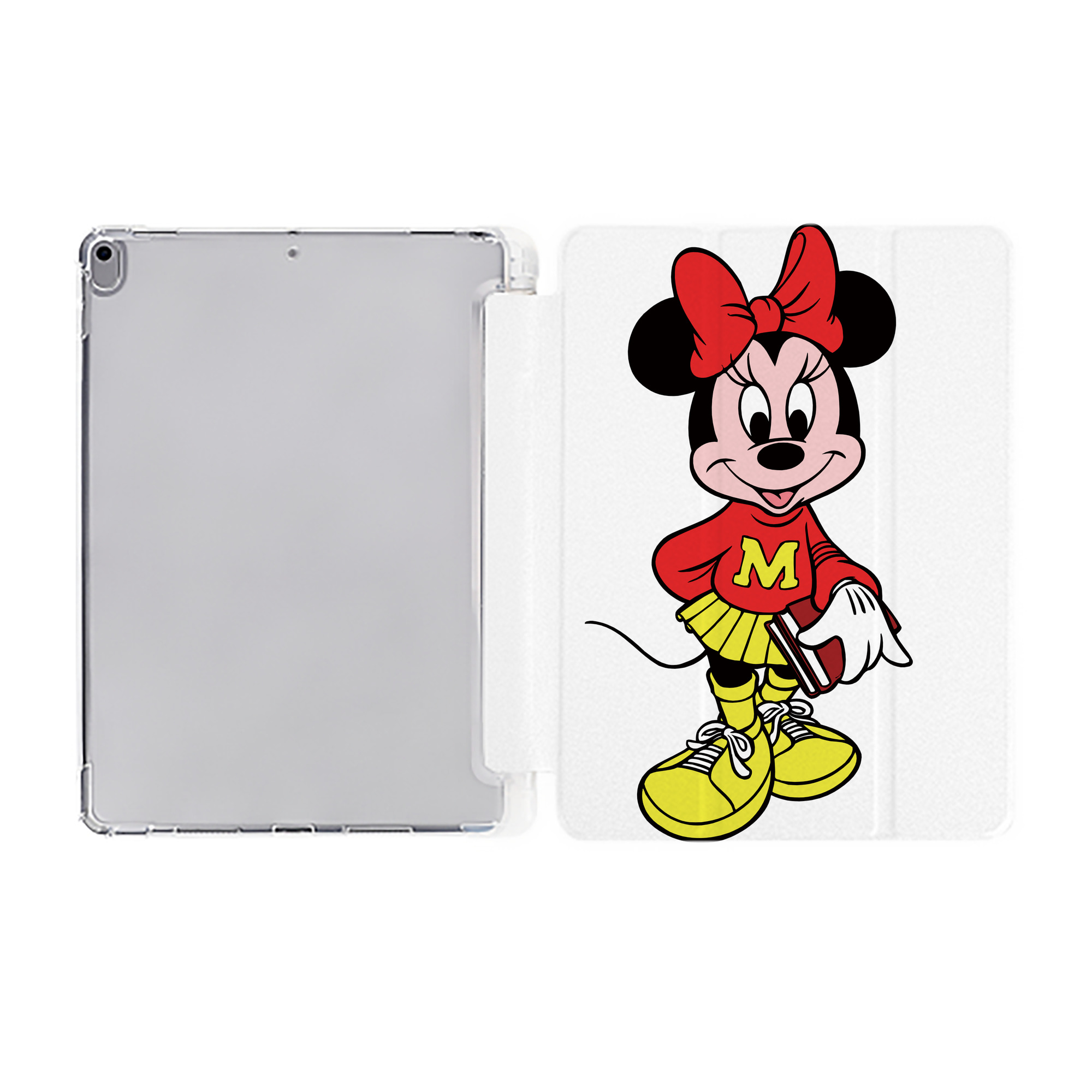 （画像用） ミッキーマウス Mickey Mouse IPad ケース ペン収納付き 三つ折りスタンド PUレザー×シリコン 対応機種9.5/10.5/10.9インチ